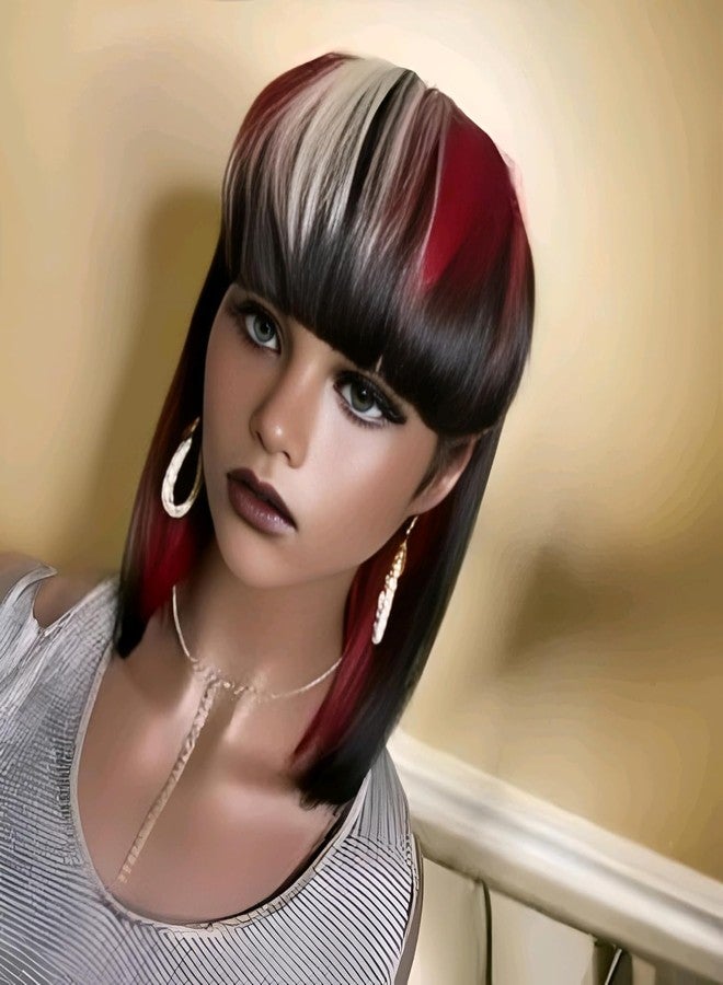 FCHW-wig FCHW Short Straight Bob Wig Pixie Cut Wig With Bangs Non Lace front Cheap Wig Layered Pixie Cut Bob Wig - Image 2